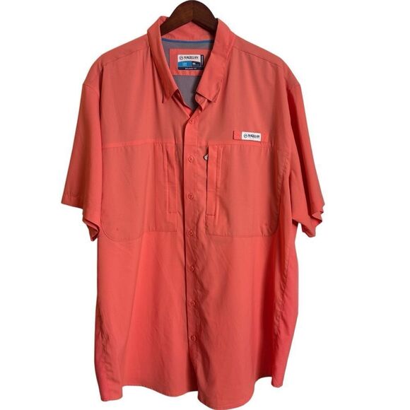 Magellan Outdoors Short Sleeve Fishing Shirt Men's XXL Orange - Picture 1 of 5